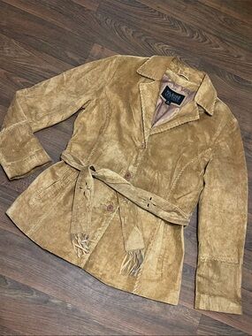 Women’s Vintage 100% Leather Wilson’s Leather Belted Jacket Size XL